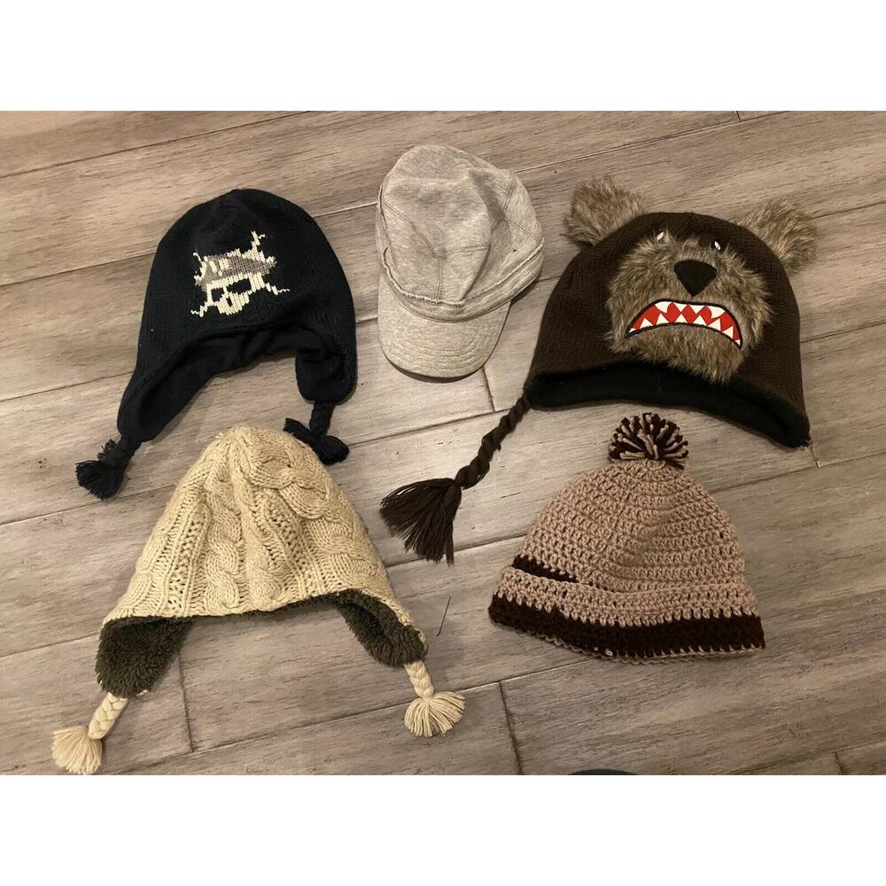 Lot of 5 Boys Gap Knit Hats Small, Medium, Large
